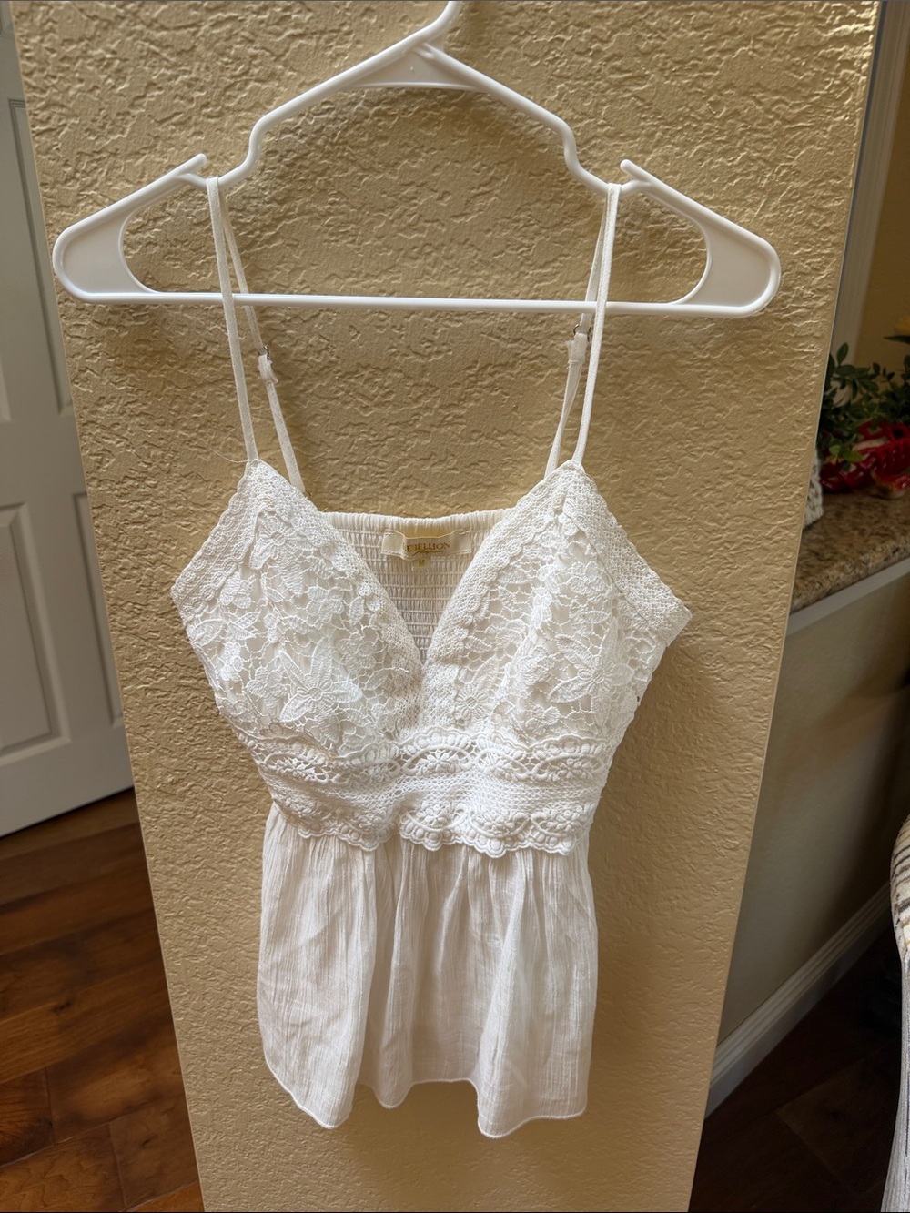 Rebellion White Lace Bodice Spaghetti Strap Mini Dress